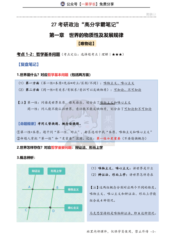 27考研苏一《学霸笔记》(第1-4周)