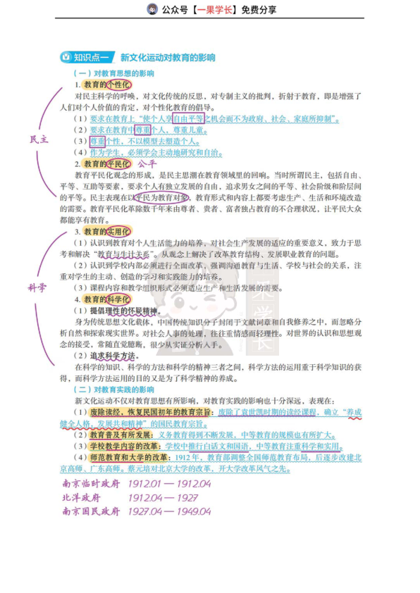 27考研丹丹 新文化运动时期教育思潮与教育改革