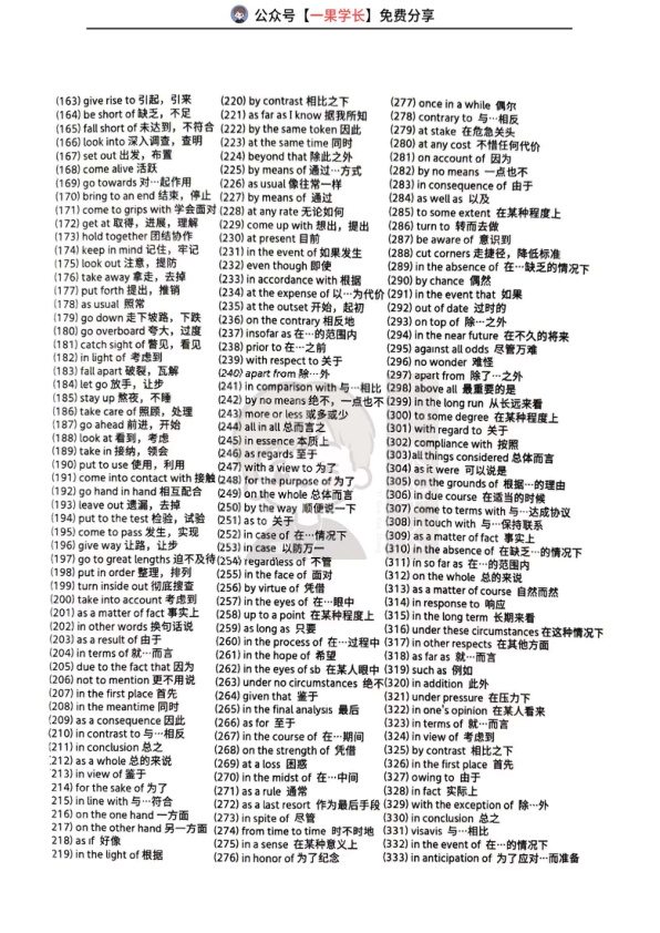 27考研英语真题500个高频短语