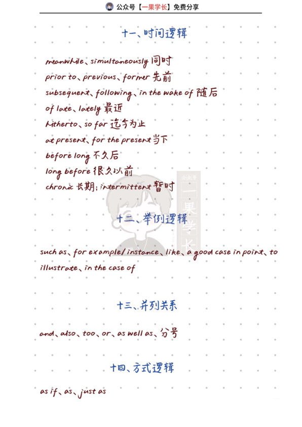 27考研英语逻辑衔接词