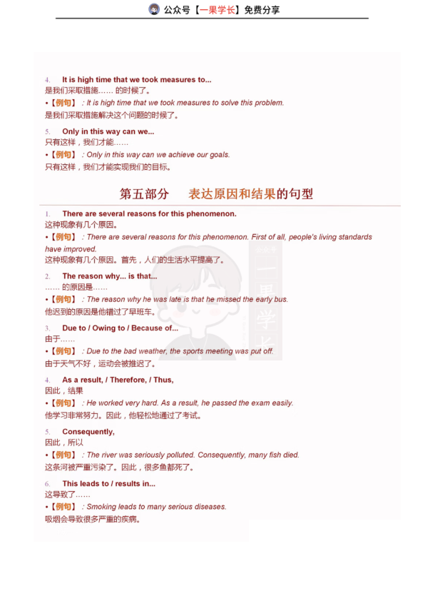 27考研英语写作万能高分句