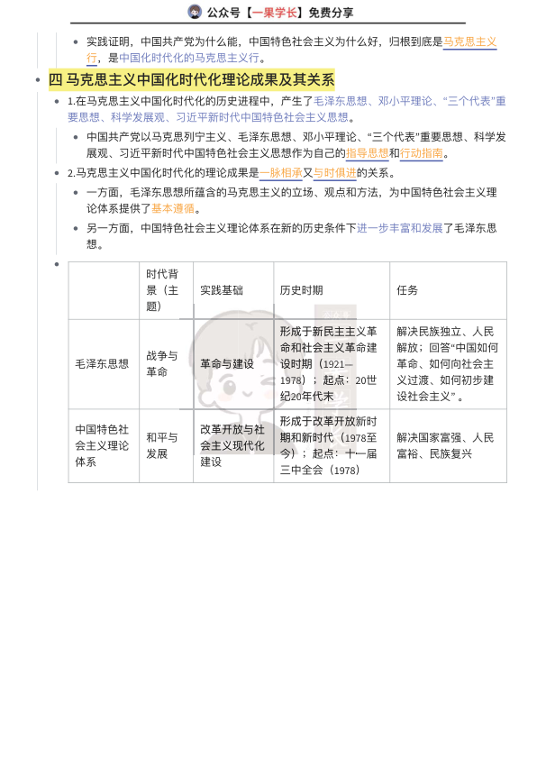 27考研毛泽东思想概论全部知识整理