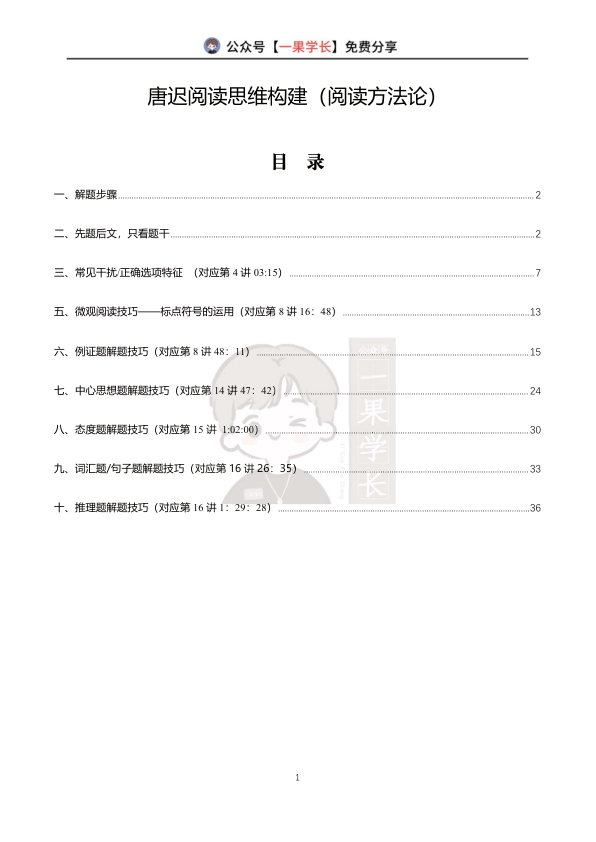 27考研唐迟阅读思维构建+方法论笔记