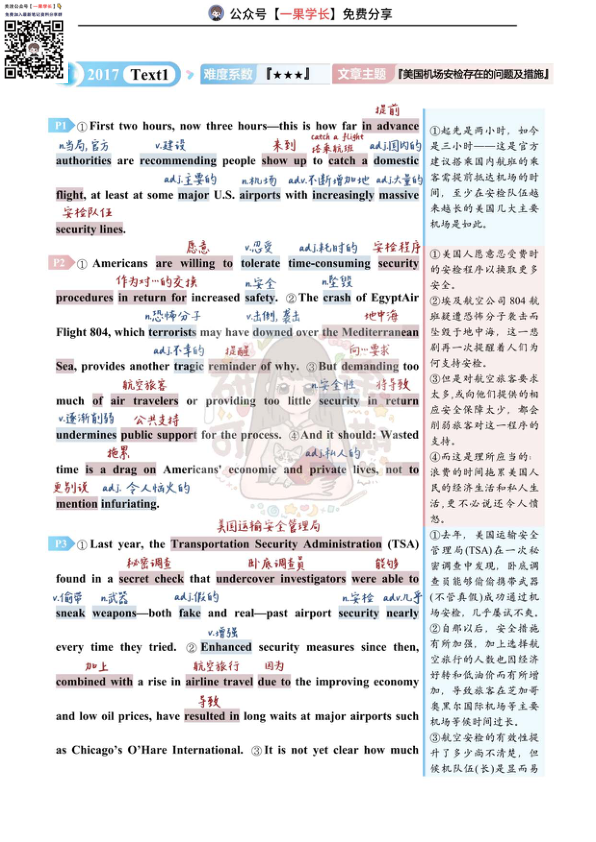 27考研研途可期2017年英语一Text1阅读中背单词