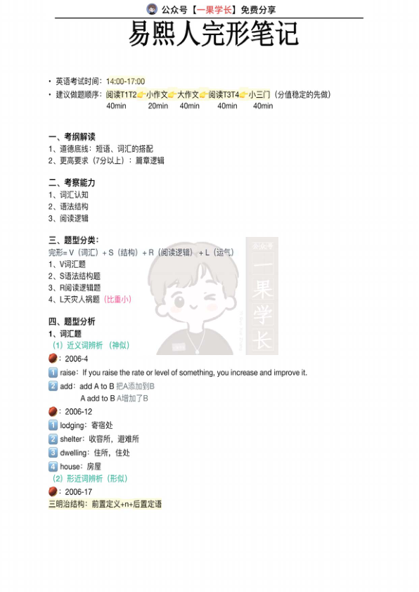 27考研易熙人完形填空笔记