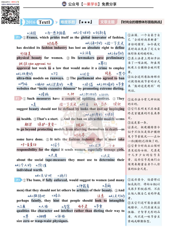 27考研研途可期2016年英语一Text1阅读中背单词