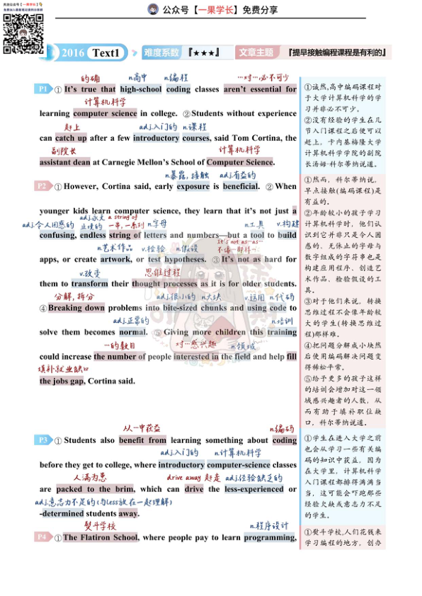 27考研研途可期2016年英语二Text1阅读中背单词