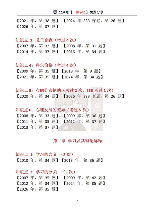 27专业课-教育心理学选择题满分攻略