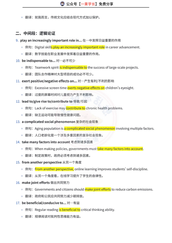 27考研提分高频词组