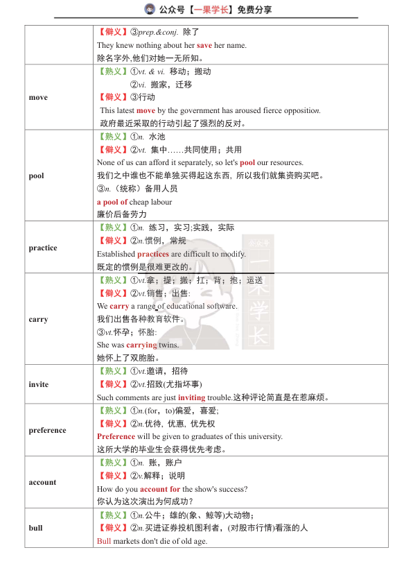 27考研英语熟词僻义
