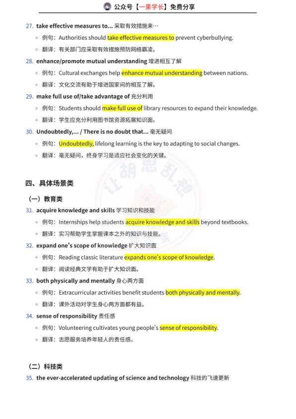 27考研提分高频词组