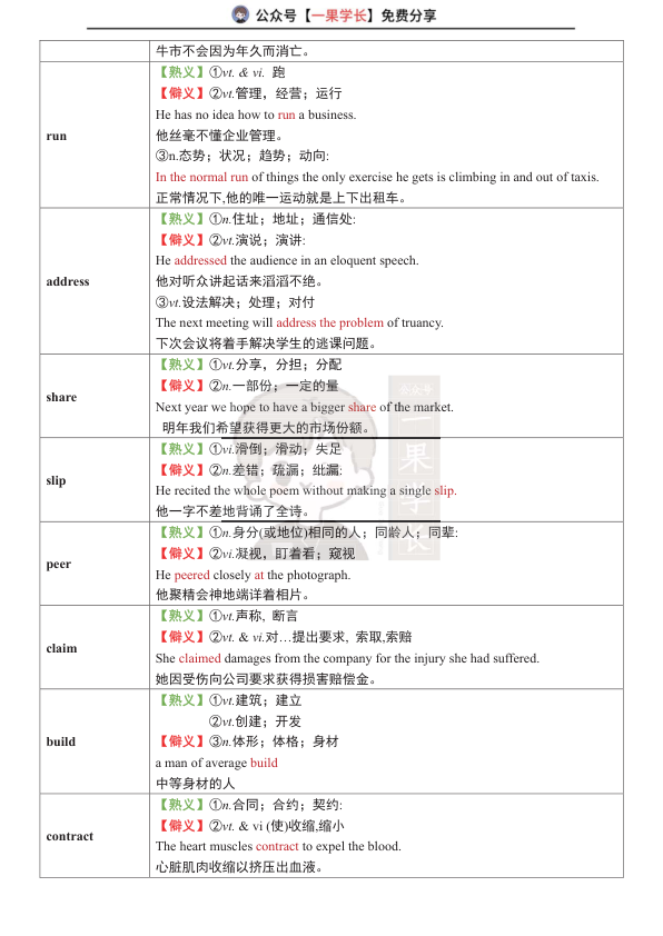 27考研英语熟词僻义