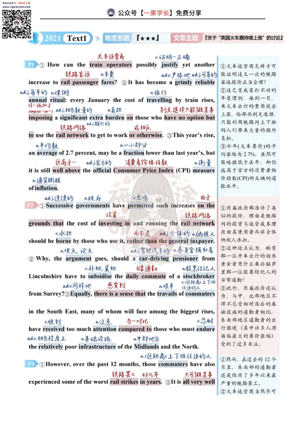 27考研研途可期2021年英语一Text1阅读中背单词