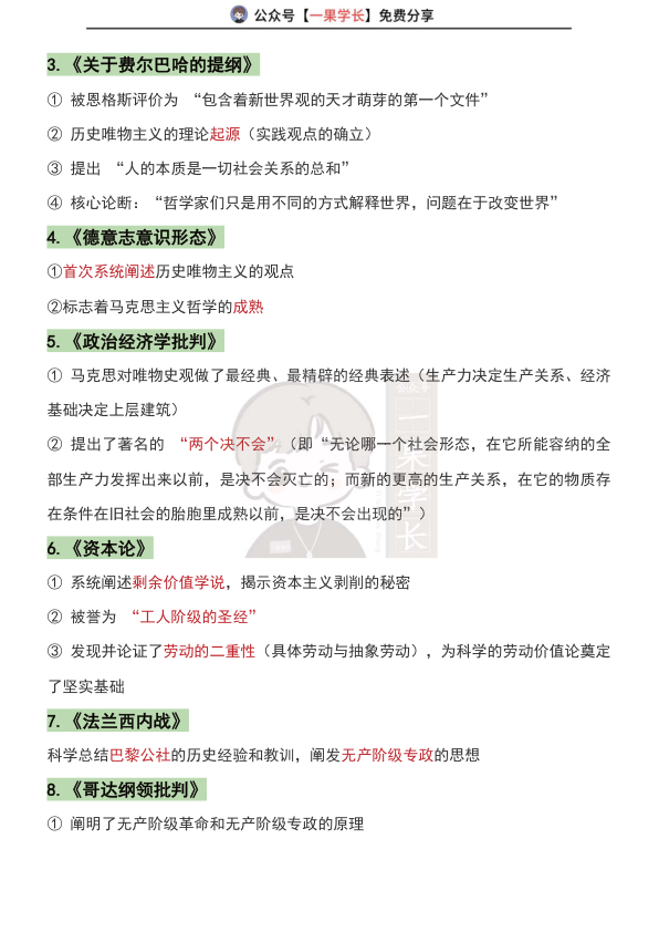 27考研政治常考著作速查
