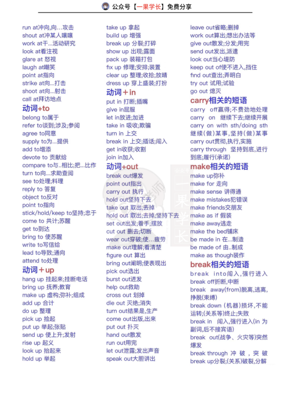 27考研完形填空必备短语