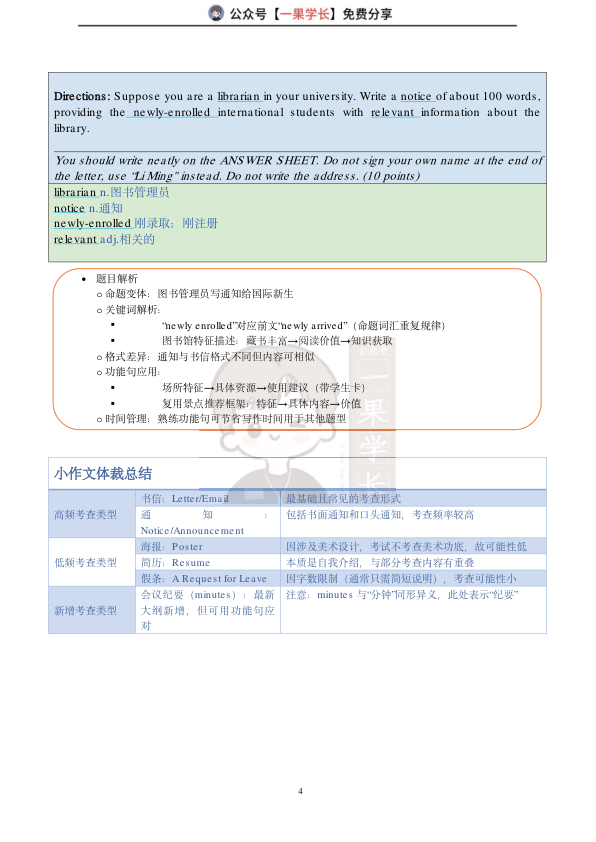 27考研石雷鹏小作文笔记:英语一(小谭)