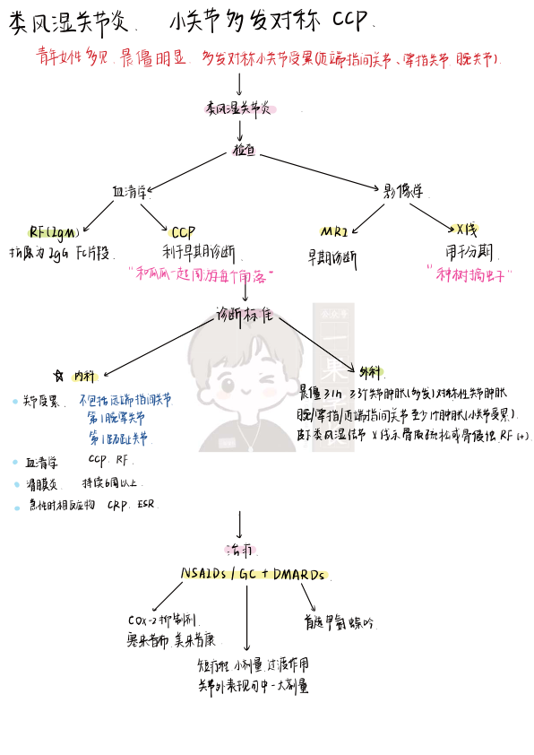 27考研西综内科风湿系统理顺知识点