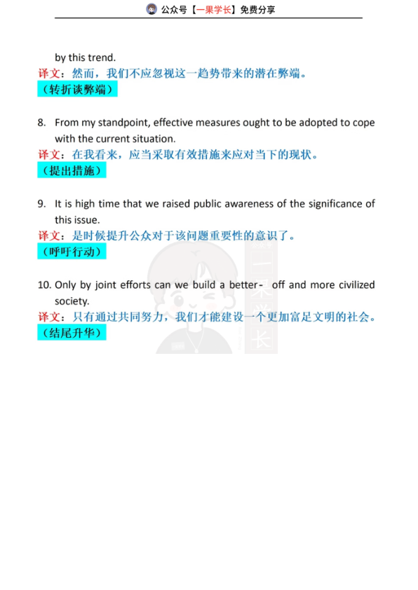 27考研大作文功能句汇总