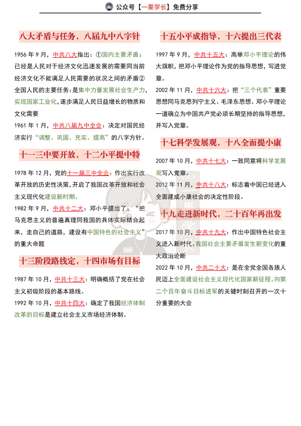 27考研史纲顺口溜（会议+历史事件）