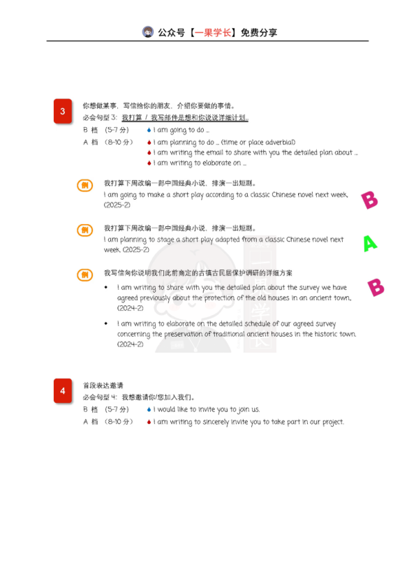 27考研英语小作文模板句