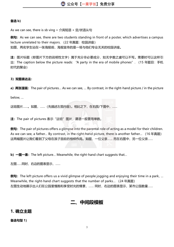 27考研英语图画作文模板