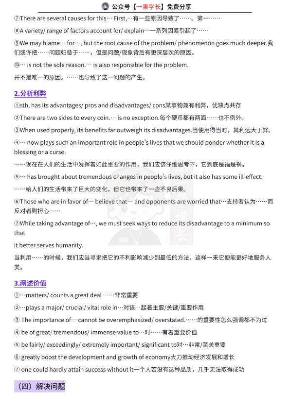27考研写作大作文模板(英一二通用)