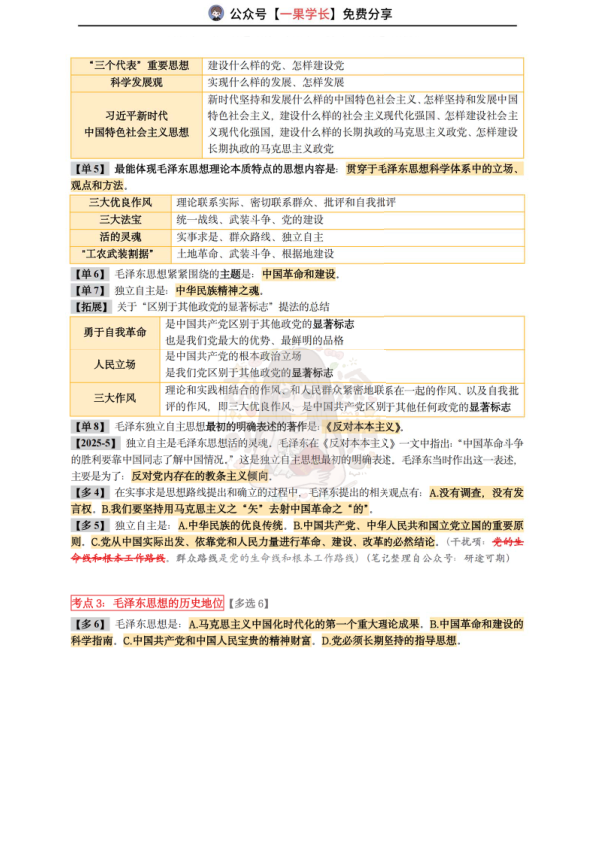 27考研研途可期肖1000题知识点精解：中特