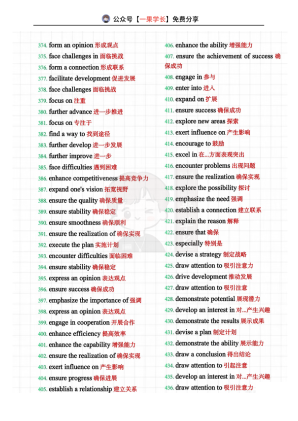 27考研英语高频完型词组600组
