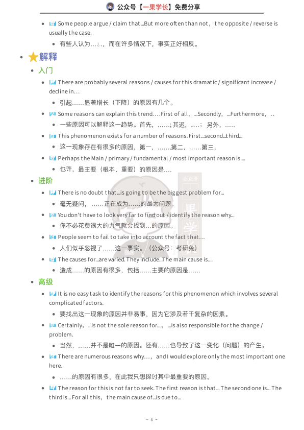 27考研108个英语写作黄金句式汇总