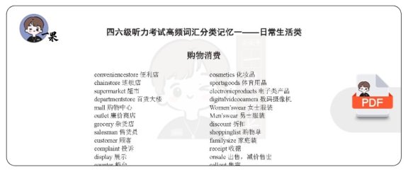 四六级-听力高频词日常生活类