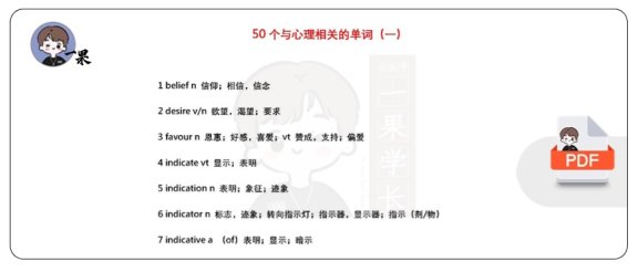 26考研50个与心理相关的单词一（唐静）