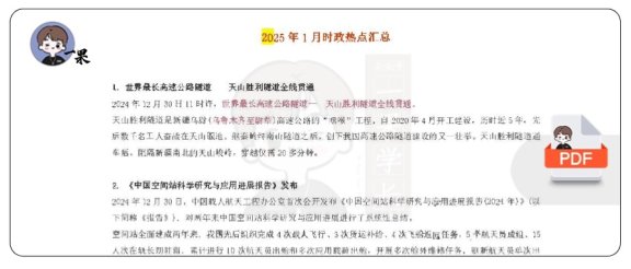 26考研25年1月时政热点