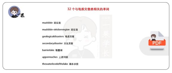 26考研32个与地质灾害类相关的单词（唐静）