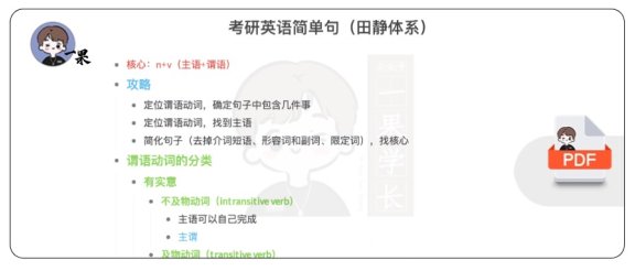 26考研简单句田静体系