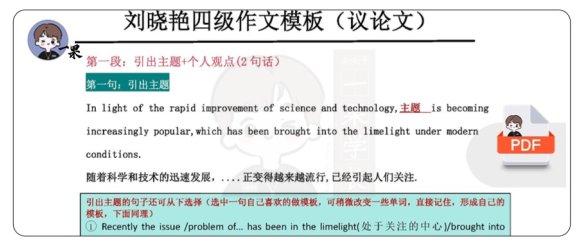 25四六级刘晓艳四级作文模板