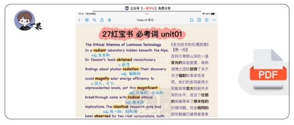 27考研红宝书语境背单词unit01