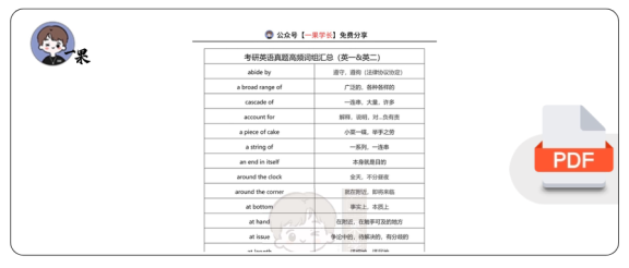 27考研真题高频词组汇总英一&英二