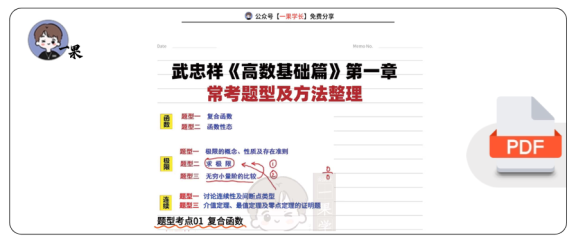 27考研武忠祥《高数基础篇》常考题型及方法整理