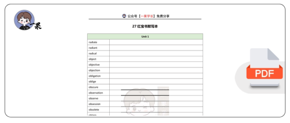 27考研利之红宝书默写本必考词1-5