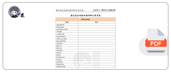27考研高分词组和熟词僻义默写版(唐迟)