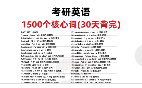 27考研英语核心1500