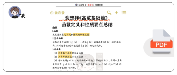 27考研武忠祥《高数基础篇》要点总结函数定义和性质