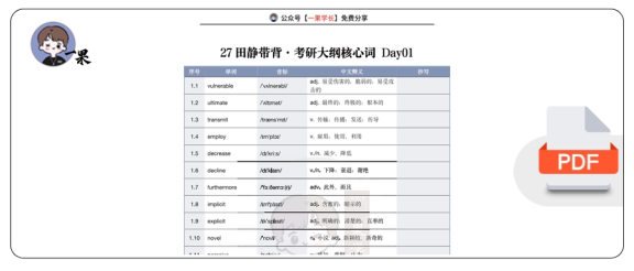 27考研南山27田静考研大纲核心词