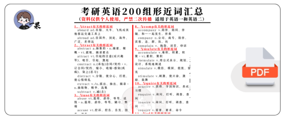 27考研200组形近词汇总