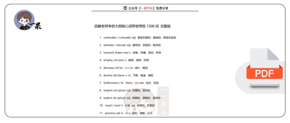 27考研田静考研大纲核心词带背带练1500词 完整版