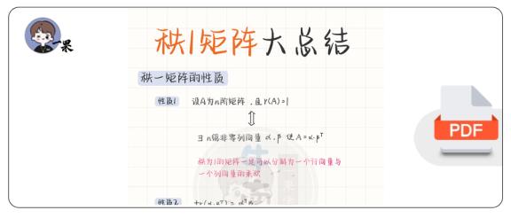 27考研南山秩1矩阵总结