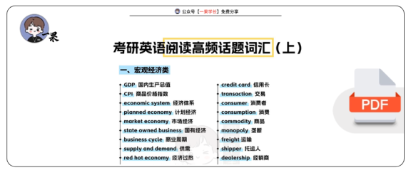 27考研英语阅读高频词（上）