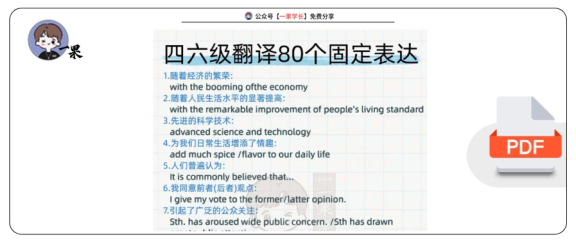 26四六级翻译80个固定表达
