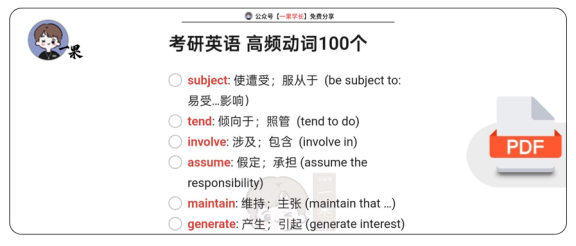 27考研英语常见高频动词100个