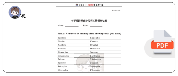 27考研柴荣考研英语词汇结课测试卷